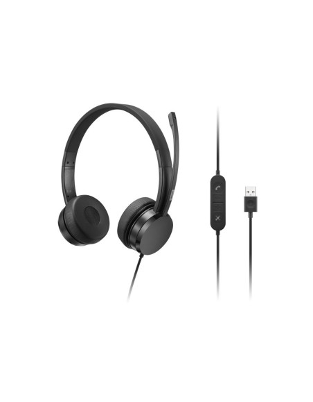 LENOVO USB-A WIRED STEREO ON-EAR HEADSET (WITH