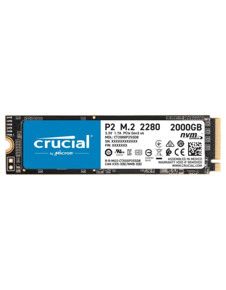 CRUCIAL P2 2TB PCIE 3.0 X4 NVME M.2 2280 SSD