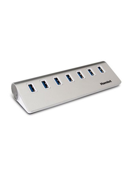 HAMLET HUB 7 PORTE USB 3.0 METALLO SILVER *+