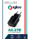 IGLOO ADATTATORE MOBILE FAST CHARGE USB BLACK