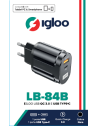 IGLOO USB QC 3.0 E USB TYPE-C BLACK