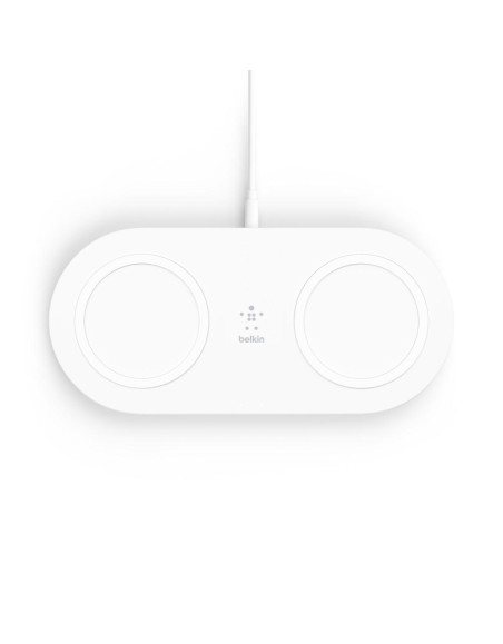 BELKIN BOOSTCHARGE WIRELESSCHARGING DUALPADS 15W+PSU WHT