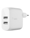 BELKIN CARICABATTERIE DA MURO DUAL USB-A 12W X2 BIANCO